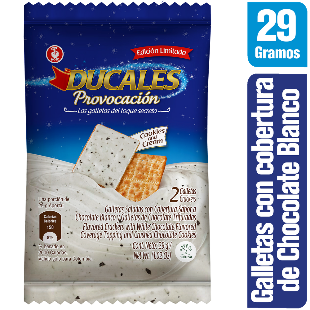 Galletas Ducales Provocación Cookies And Cream 2 Unidades 29Gr | SuperBooM